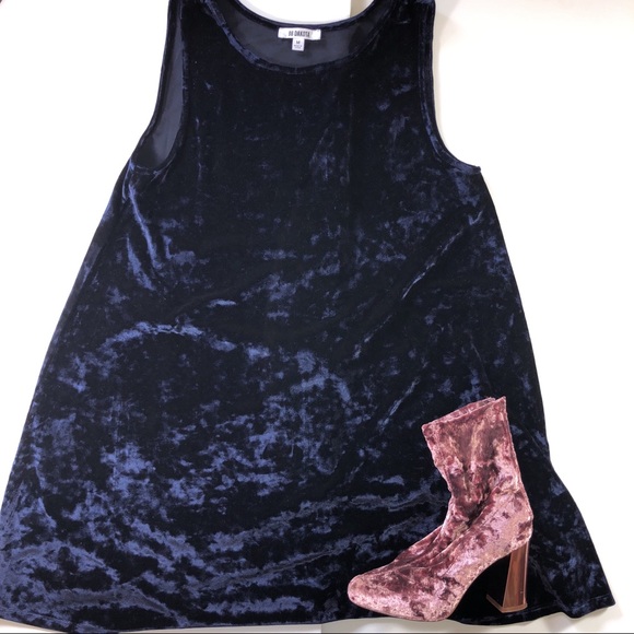 BB Dakota - Crushed Velvet Shift Dress NWOT - Picture 3 of 6